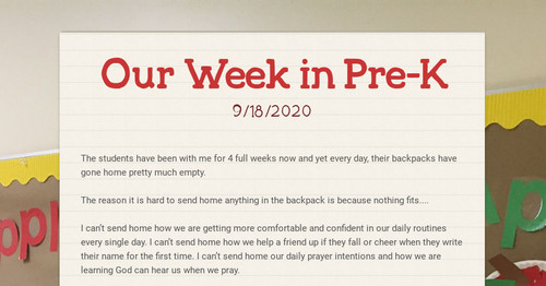 Our Week in Pre-K
