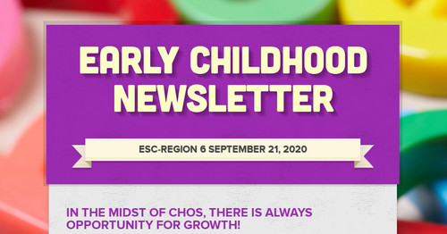 EARLY CHILDHOOD NEWSLETTER