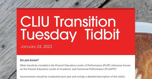 CLIU Transition Tuesday Tidbit