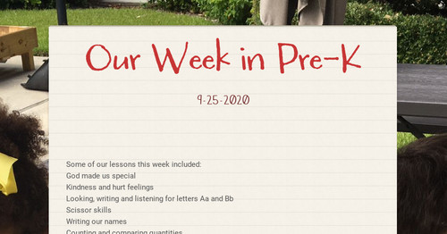 Our Week in Pre-K