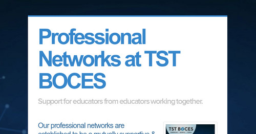 Professional Networks at TST BOCES