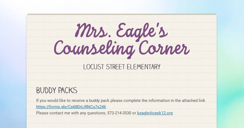 Mrs. Eagle's Counseling Corner