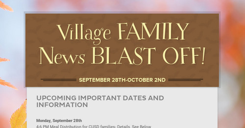 Village FAMILY News BLAST OFF!