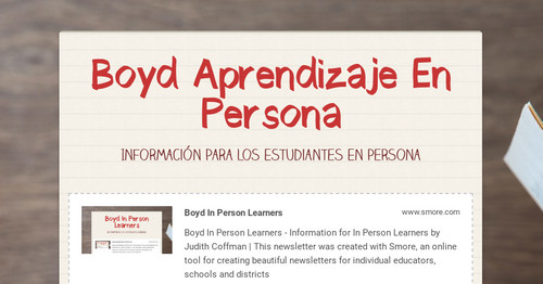 Boyd Aprendizaje     En Persona
