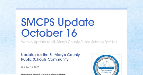 SMCPS Update October 16
