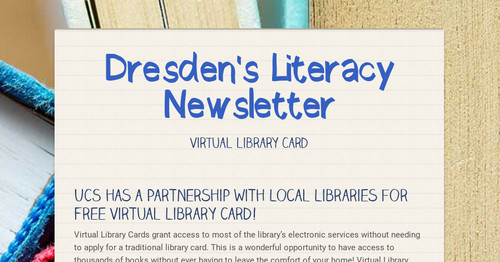 Dresden's Literacy Newsletter