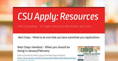 CSU Apply: Resources
