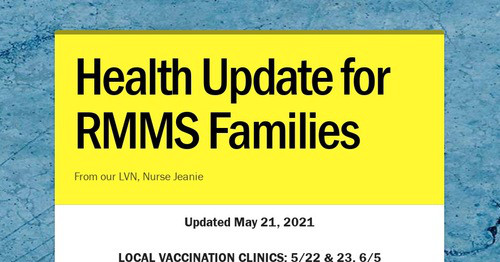 Health Update for RMMS Families