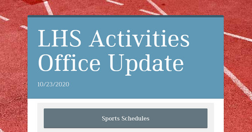 LHS Activities Office Update