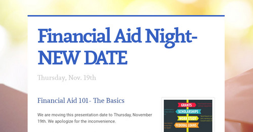 Financial Aid Night- NEW DATE
