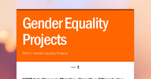 Gender Equality Projects
