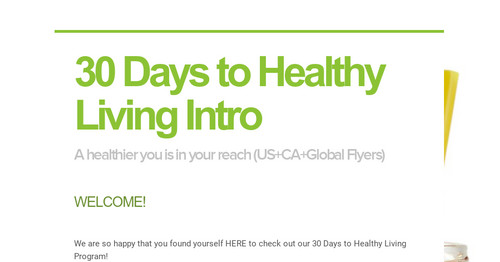 30 Days to Healthy Living Intro