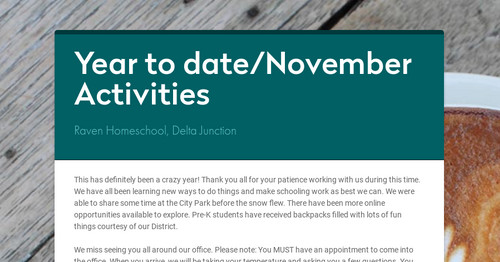 Year to date/November Activities