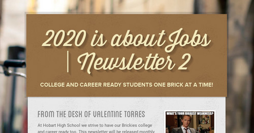 2020 is about Jobs | Newsletter 2