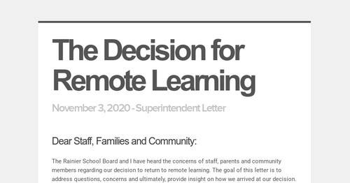The Decision for Remote Learning