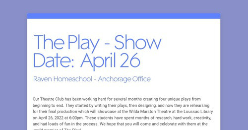 The Play - Show Date: April 26