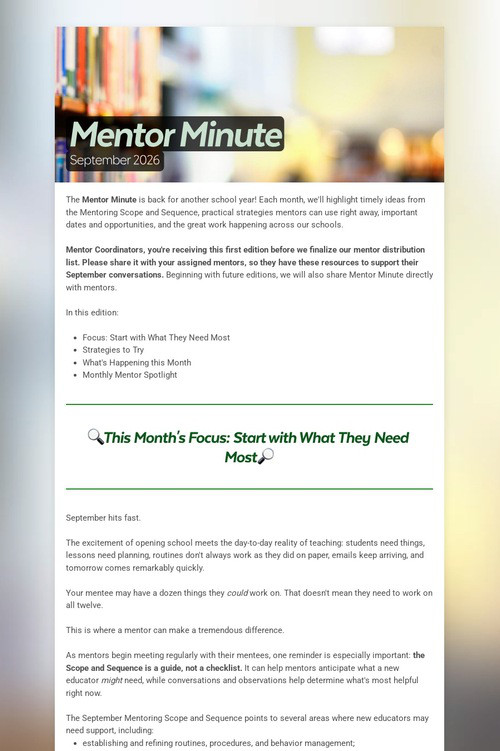 Mentor Minute