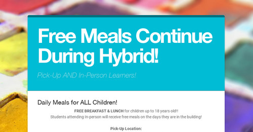 Free Meals Daily for All Children