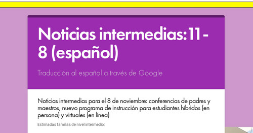 Noticias intermedias:11-8 (español)
