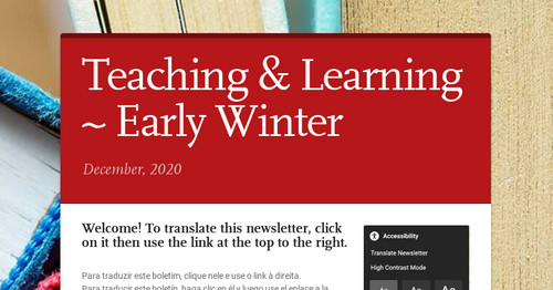 Teaching & Learning ~ Early Winter