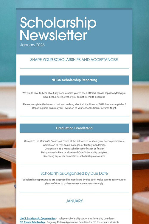 Scholarship Newsletter