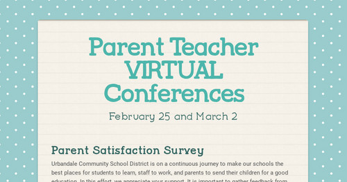 Parent Teacher VIRTUAL Conferences