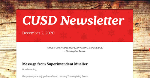 CUSD Newsletter