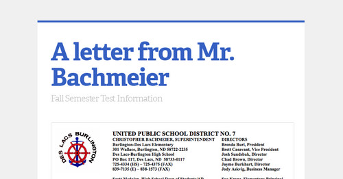 A letter from Mr. Bachmeier