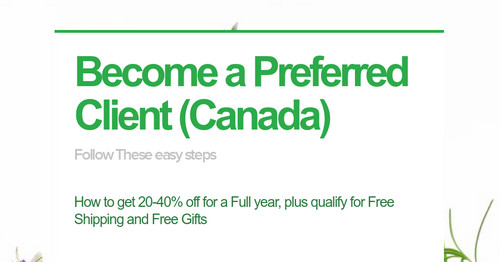 Become a Preferred Client (Canada)