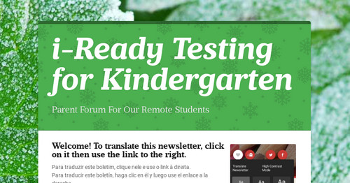 i-Ready Testing for Kindergarten