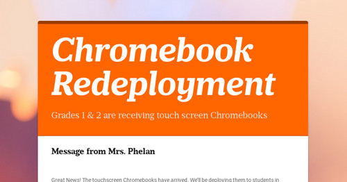 Chromebook Redeployment