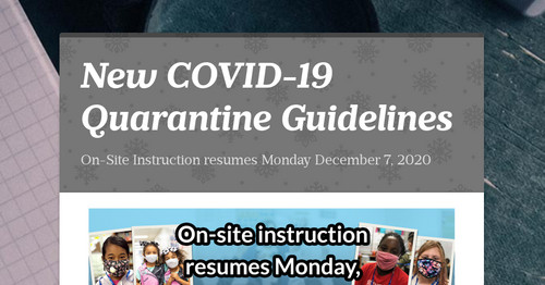 New COVID-19 Quarantine Guidelines