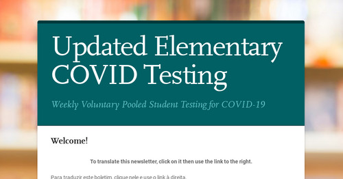 Updated Elementary COVID Testing