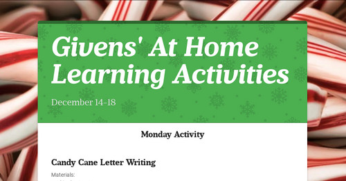 Givens' At Home Learning Activities