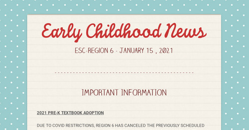Early Childhood News