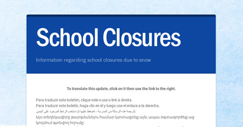 School Closures