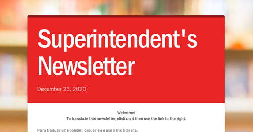 Superintendent's Newsletter