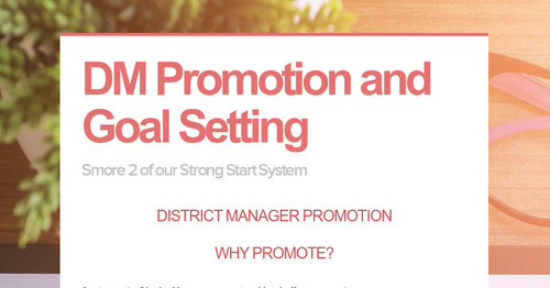DM Promotion and Goal Setting