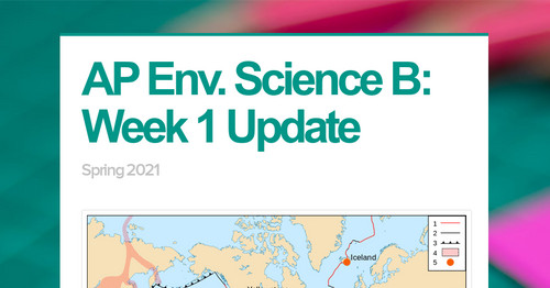 AP Env. Science B: Week 1 Update