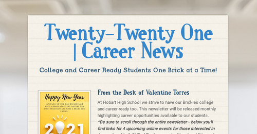Twenty-Twenty One | Career News