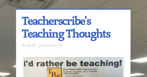 Teacherscribe's Teaching Thoughts