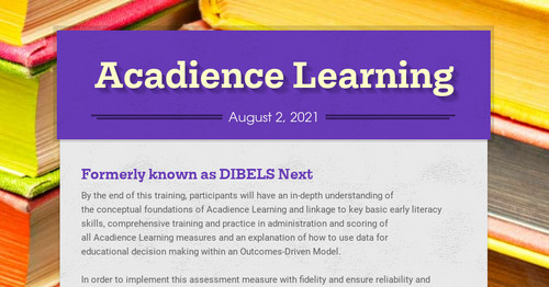 Acadience Learning