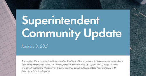 Superintendent Community Update