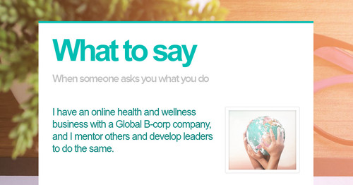 What to say