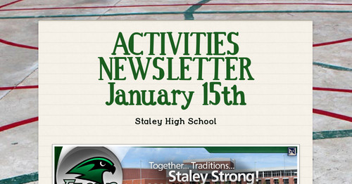 ACTIVITIES NEWSLETTER January 15th