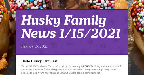 Husky Family News 1/15/2021