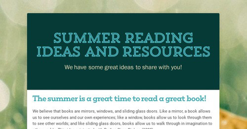 Summer Reading Ideas and Resources