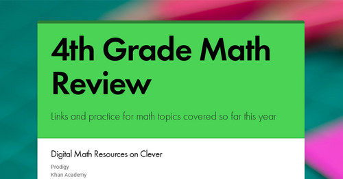 4th Grade Math Review