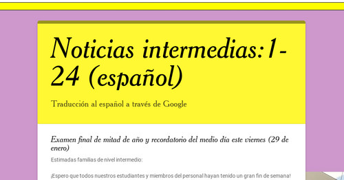 Noticias intermedias:1-24 (español)