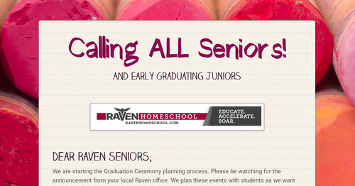 Calling ALL Seniors!
